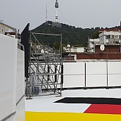 행사용 백색원단 으로 특수제작시공 옥상 건물 설치